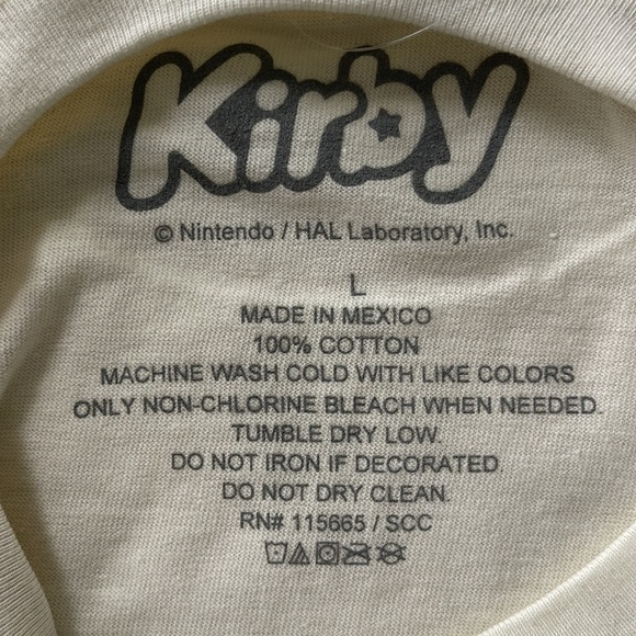 NINTENDO Kirby Rainbow Colorful Graphic Tee Shirt Size L XXL Japanese Script - Picture 4 of 5